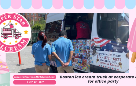 Boston ice cream truck at corporate event for office party