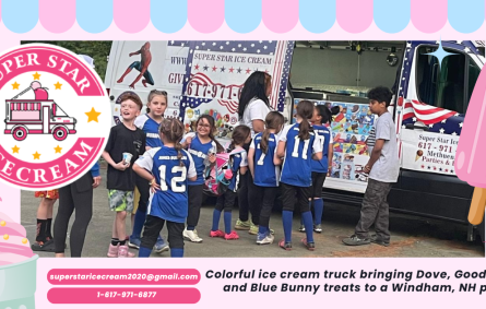 Ice cream truck serving families at Windham NH event