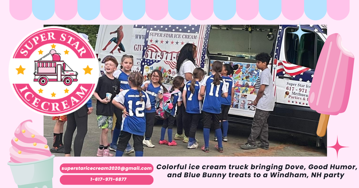 Ice cream truck serving families at Windham NH event