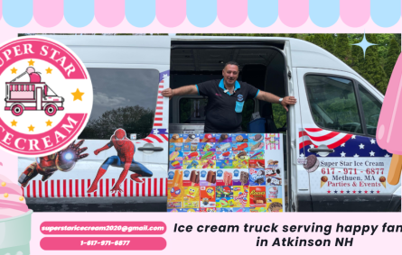 Ice cream truck serving happy families in Atkinson NH