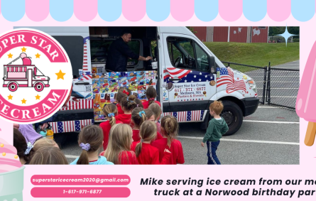 Birthday Party Ice Cream Truck in Norwood serving happy kids