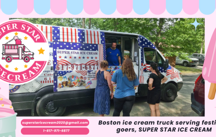 Boston ice cream truck serving festival-goers, SUPER STAR ICE CREAM