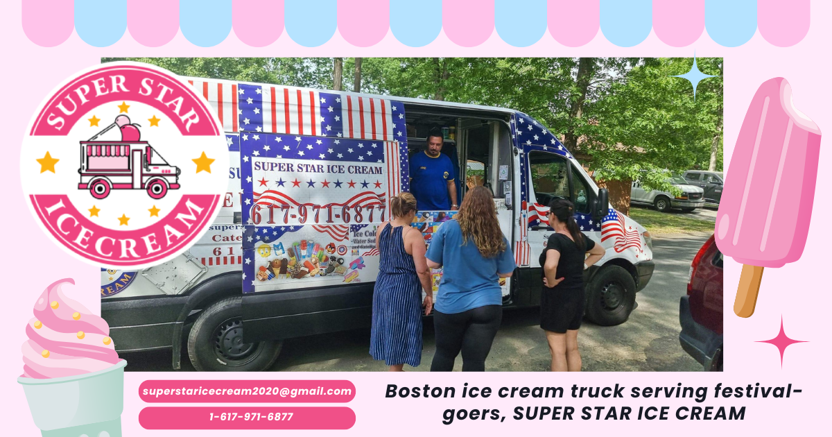 Boston ice cream truck serving festival-goers, SUPER STAR ICE CREAM