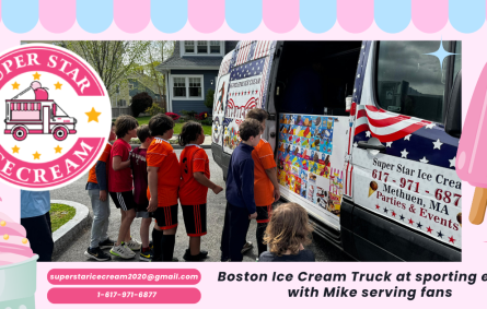 Boston Ice Cream Truck at sporting event with Mike serving fans