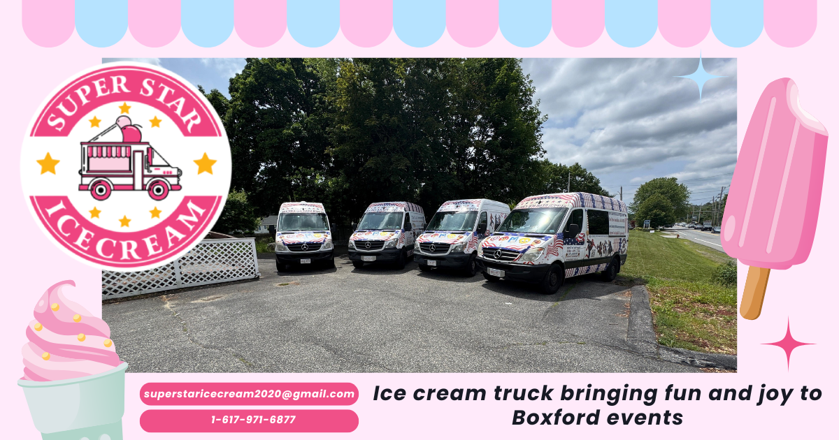 Boxford Ice Cream Truck delivering treats to happy families