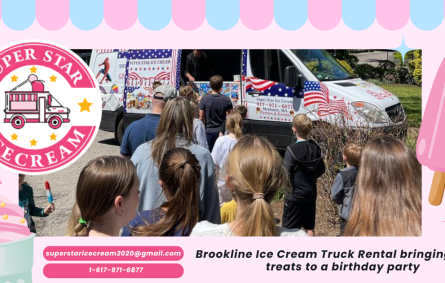 Brookline Ice Cream Truck Rental bringing sweet treats to a birthday party