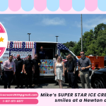 Charity ice cream truck in Newton MA serving community fundraising event