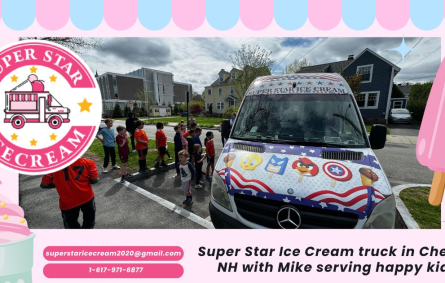 Super Star Ice Cream truck in Chester NH with Mike serving happy kids