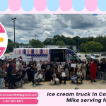 Ice cream truck in Concord NH with Mike serving families