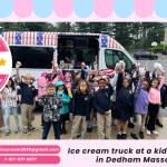 Ice cream truck at a kids birthday party in Dedham Massachusetts