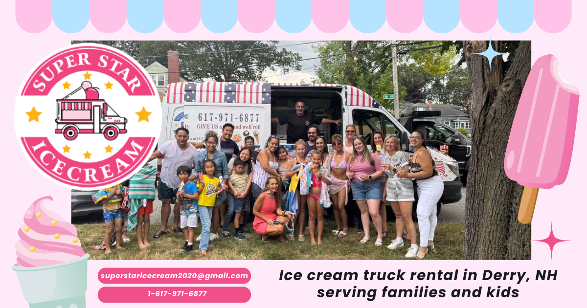 Ice cream truck rental in Derry, NH serving families and kids