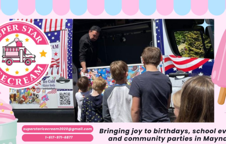 Ice Cream Truck Rental in Maynard MA serving kids and community events and Ice Cream Truck Maynard