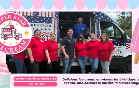 Ice Cream Truck Rental in Marlborough MA serving kids and families at a local event and Ice Cream Truck Marlborough