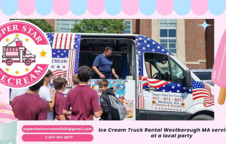 Ice Cream Truck Rental Westborough MA serving kids at a local party