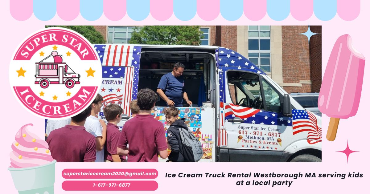 Ice Cream Truck Rental Westborough MA serving kids at a local party