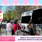 Needham Ice Cream Truck Rental at a birthday party with kids enjoying Dove and Good Humor ice cream for Ice Cream Truck Rental Needham MA