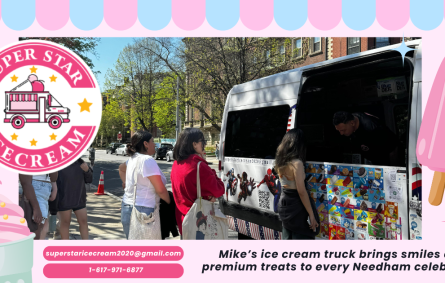 Needham Ice Cream Truck Rental at a birthday party with kids enjoying Dove and Good Humor ice cream for Ice Cream Truck Rental Needham MA