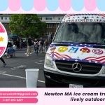 Newton MA ice cream truck catering at a lively outdoor event