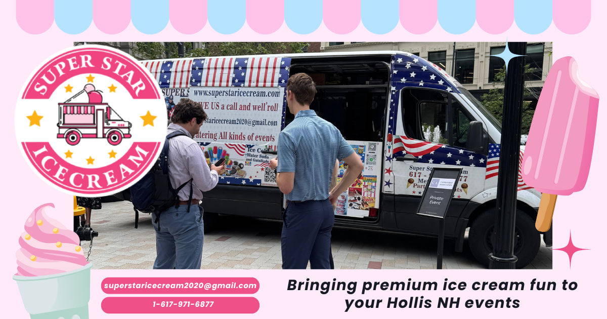SUPER STAR ICE CREAM truck serving ice cream in Hollis NH