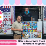 Ice cream truck serving happy kids in Westford streets