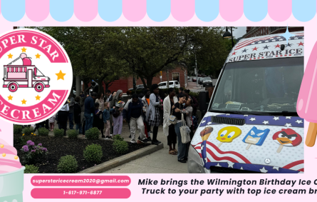 Wilmington Birthday Ice Cream Truck serving kids at a party