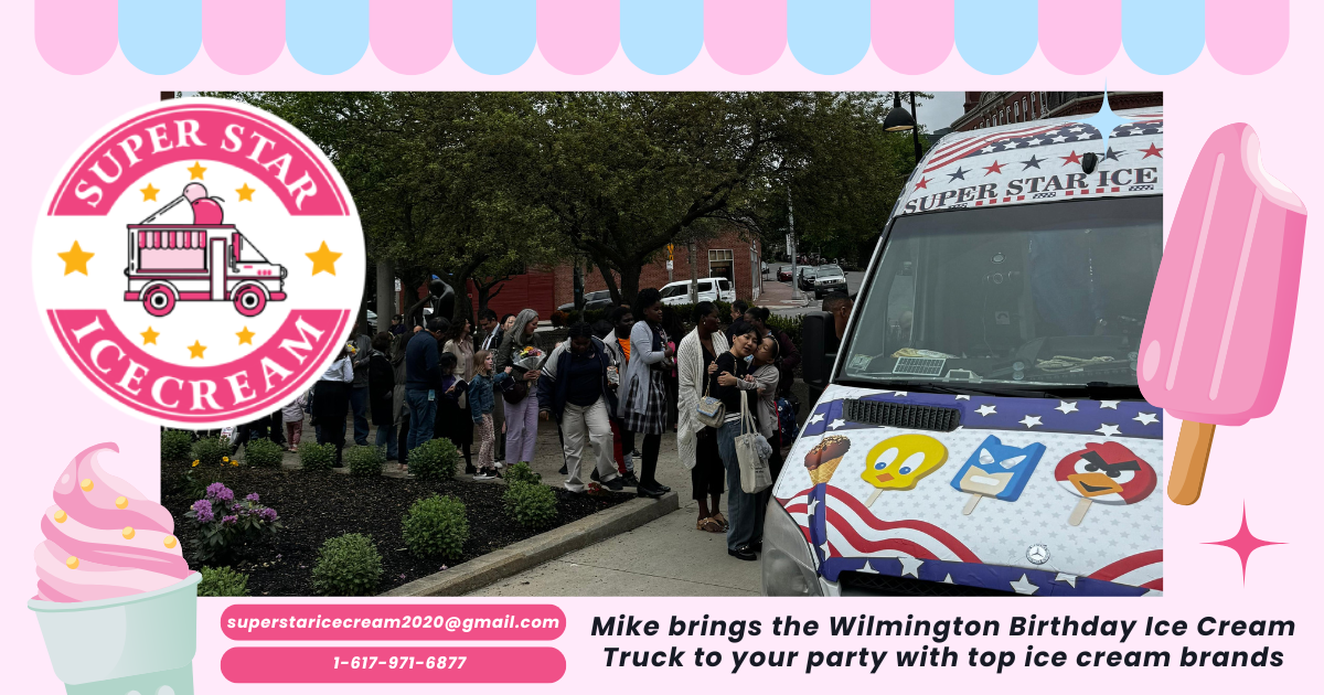 Wilmington Birthday Ice Cream Truck serving kids at a party