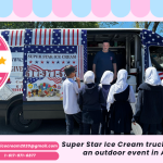 Super Star Ice Cream truck serving treats at an outdoor event in Agawam, MA