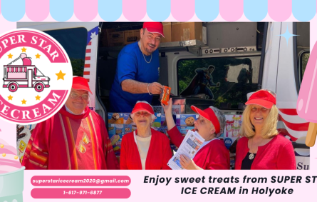 SUPER STAR ICE CREAM truck serving happy families in Holyoke, MA