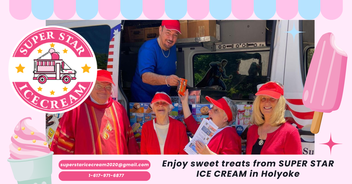 SUPER STAR ICE CREAM truck serving happy families in Holyoke, MA