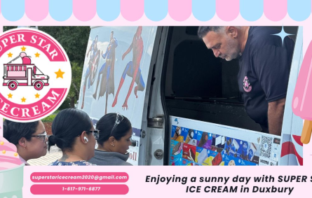SUPER STAR ICE CREAM truck serving ice cream in Duxbury, MA