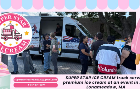 SUPER STAR ICE CREAM truck serving premium ice cream at an event in East Longmeadow, MA