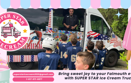 SUPER STAR Ice Cream Truck serving ice cream in Falmouth, MA