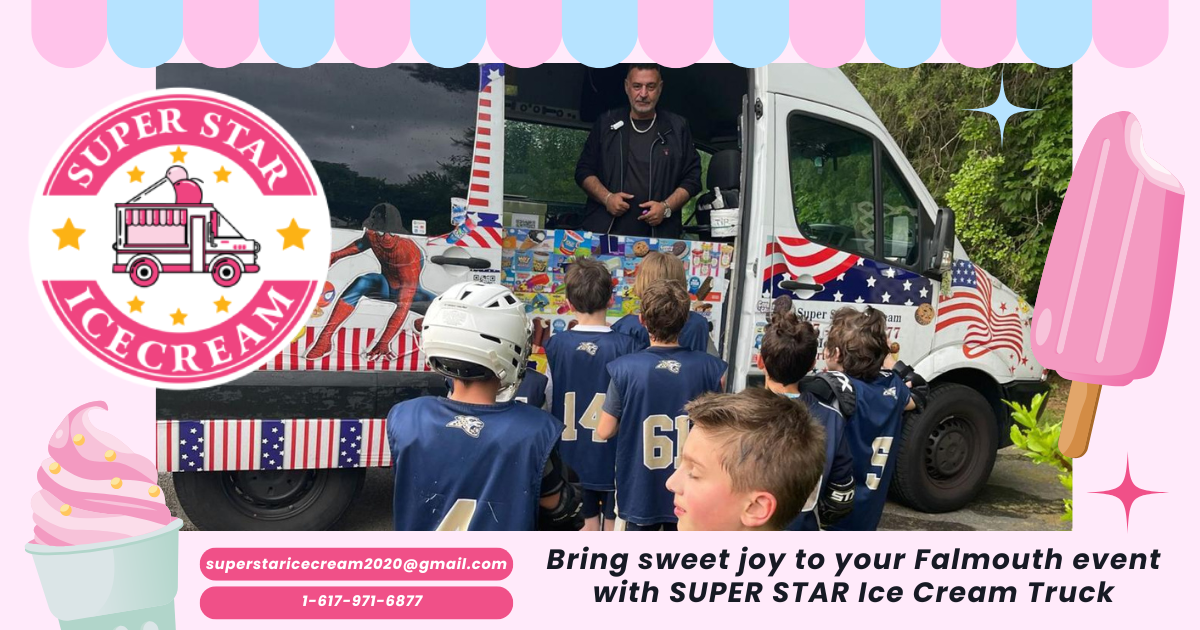 SUPER STAR Ice Cream Truck serving ice cream in Falmouth, MA