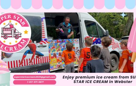 SUPER STAR ICE CREAM truck serving treats in Webster, MA