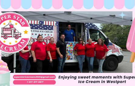 Super Star Ice Cream Truck serving treats in Westport, MA