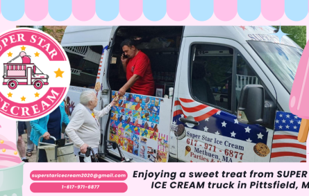 SUPER STAR ICE CREAM truck serving ice cream in Pittsfield, MA