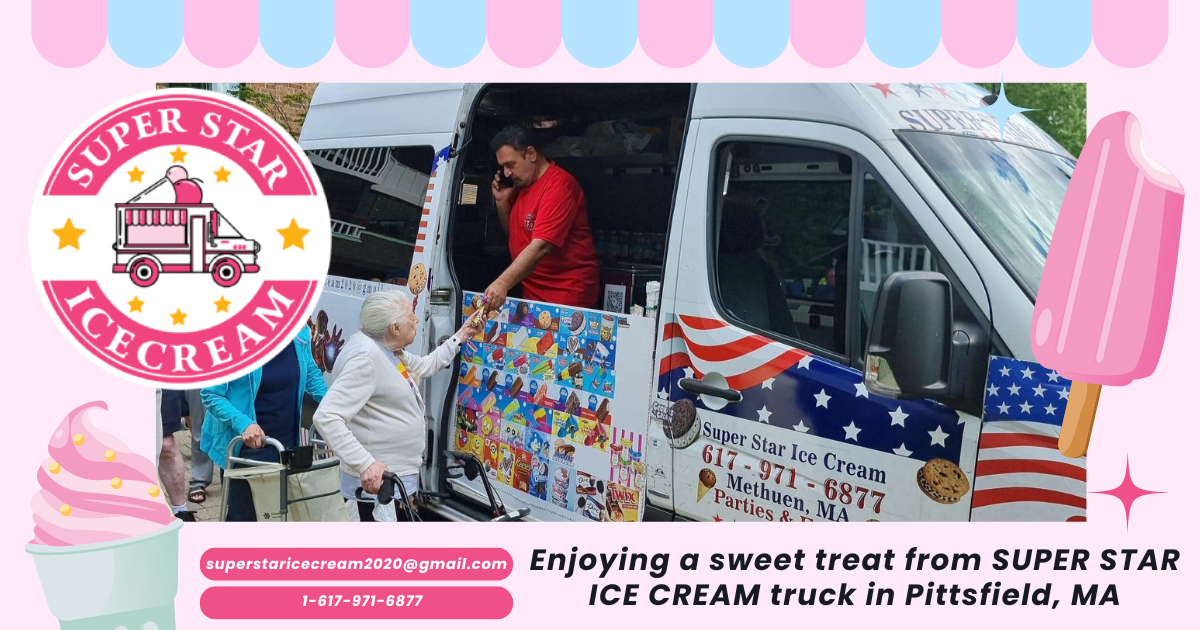 SUPER STAR ICE CREAM truck serving ice cream in Pittsfield, MA