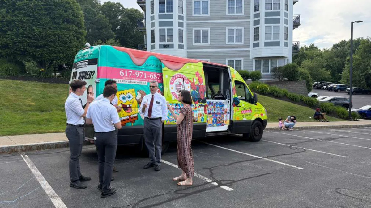 Super Star Ice Cream truck at a birthday party in Concord MA