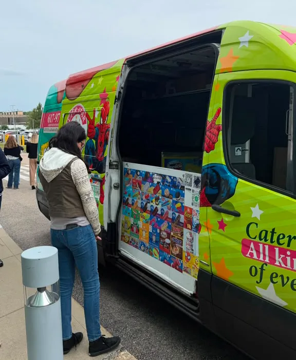 Ice cream truck rental serving birthday parties, school events, corporate gatherings, and community celebrations in Milford, MA
