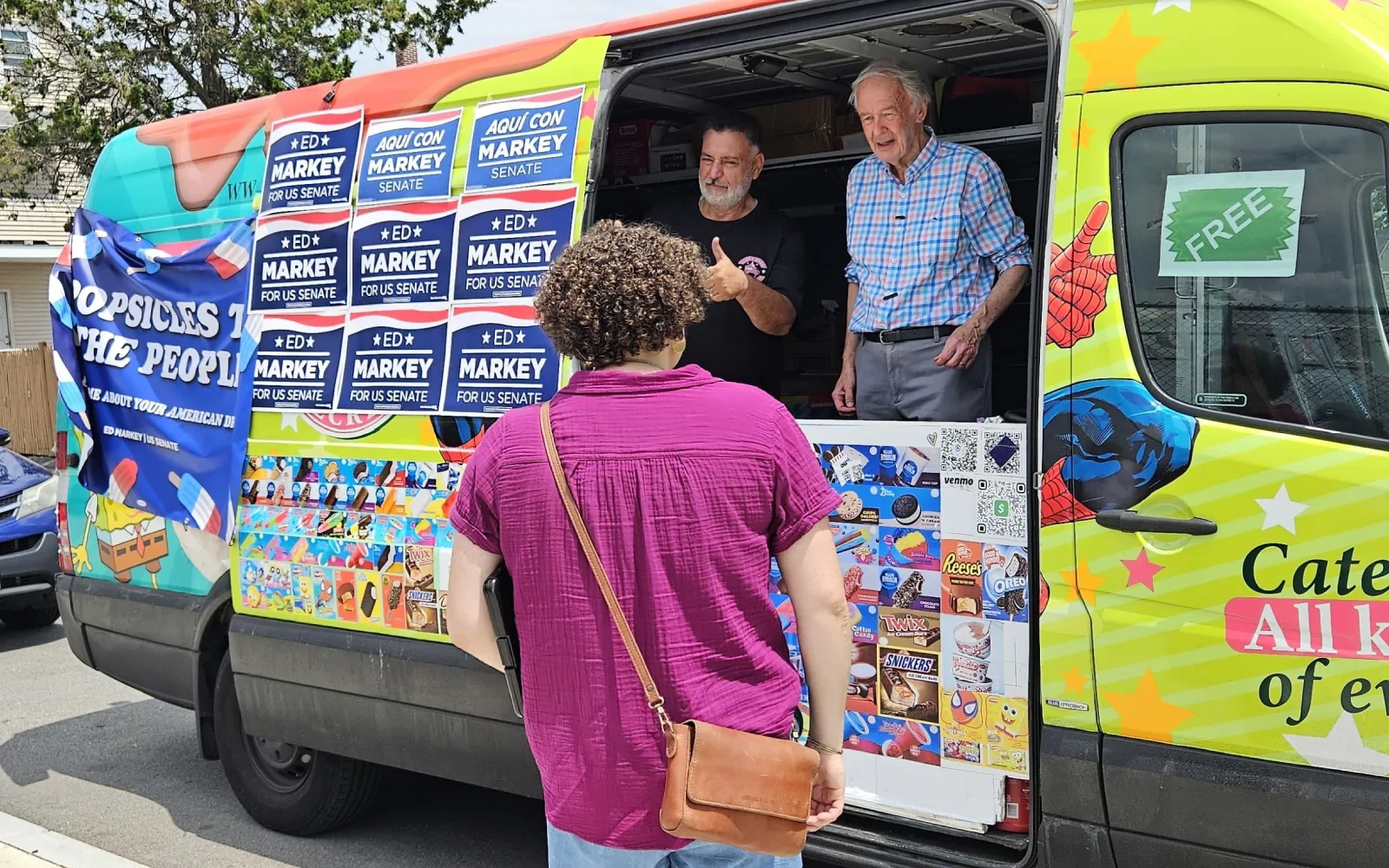 Super Star Ice Cream Truck at a Massachusetts Community Event Super Star Ice Cream truck serving guests during a community event in Massachusetts.