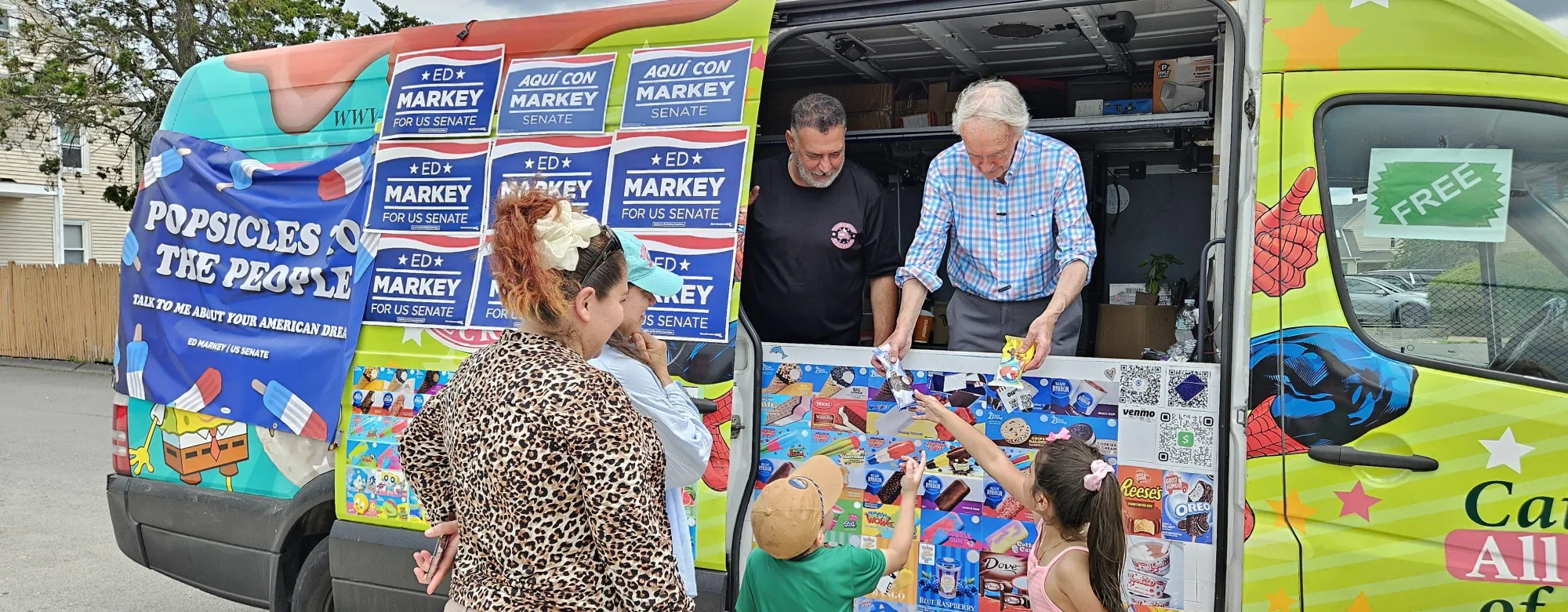 Super Star Ice Cream serving guests during a Massachusetts community event featuring U.S. Senator Ed Markey.