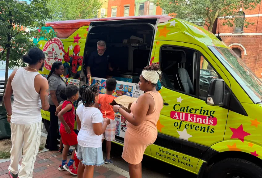 Super Star Ice Cream truck rental serving an event in Carver Massachusetts