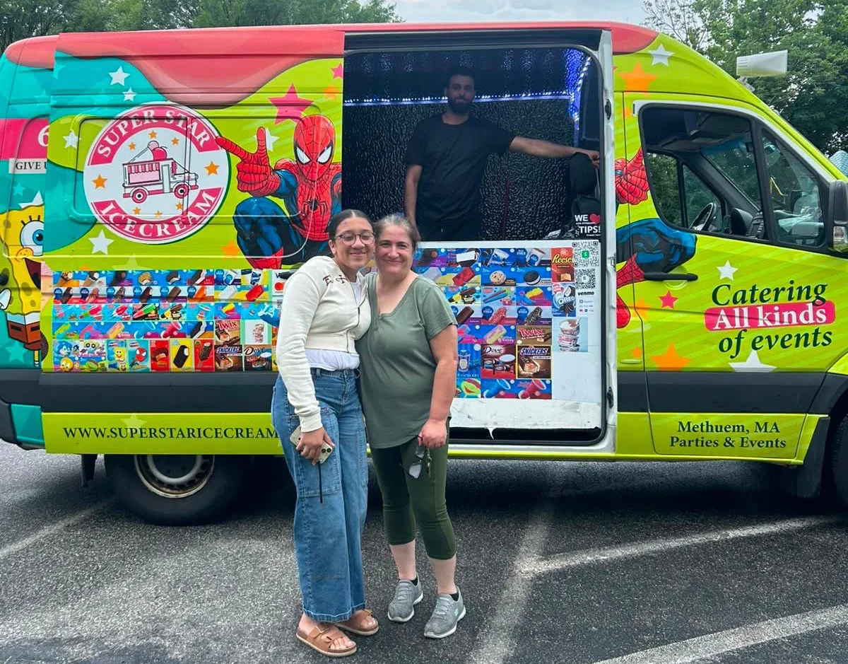 Super Star Ice Cream truck serving a community event in Georgetown Massachusetts