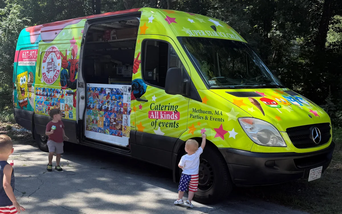 Super Star Ice Cream truck providing ice cream truck rental in Hamilton Massachusetts