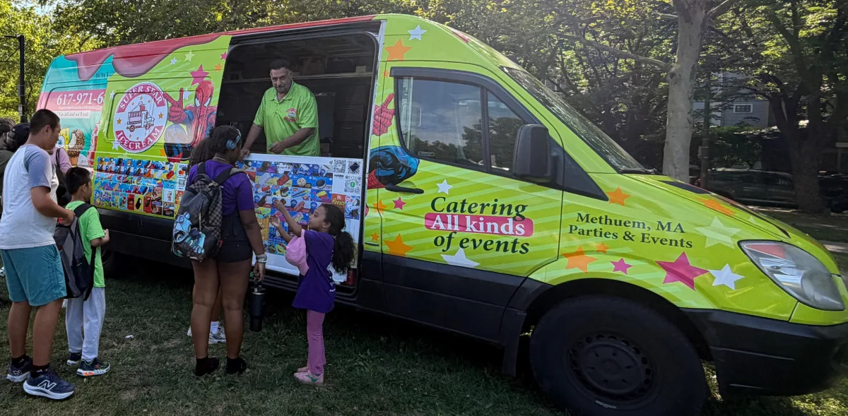 Super Star Ice Cream truck rental serving events in Methuen Massachusetts