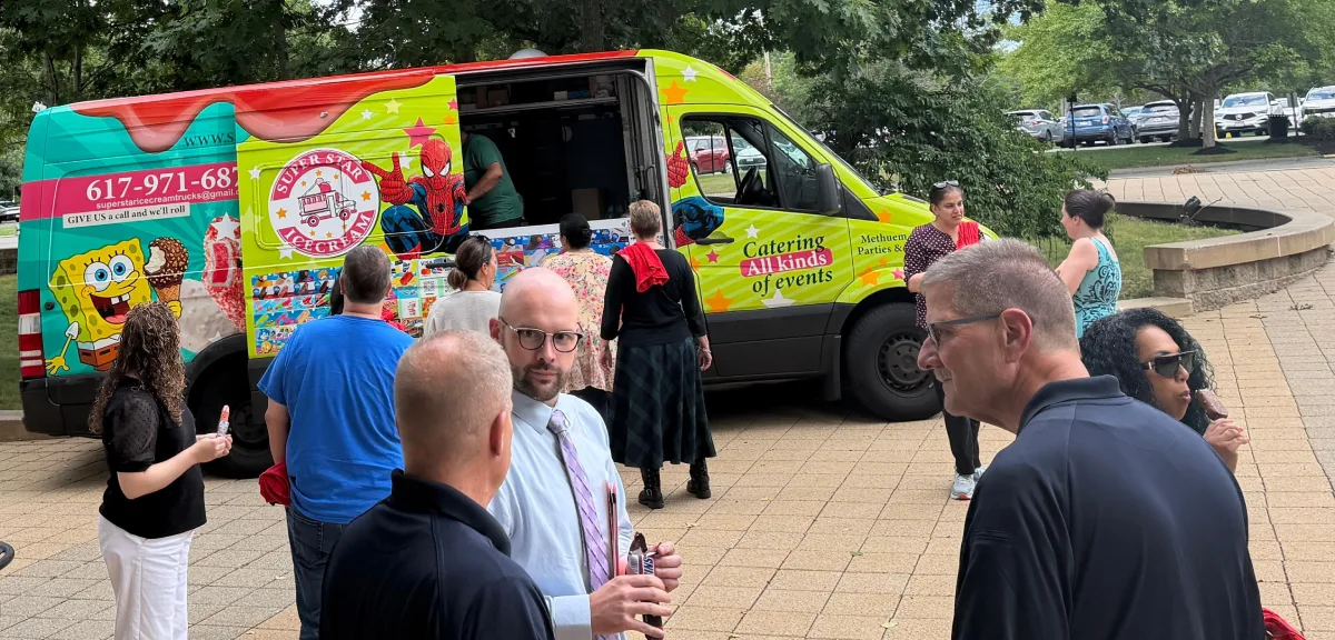 Super Star Ice Cream truck rental serving an event in Topsfield Massachusetts